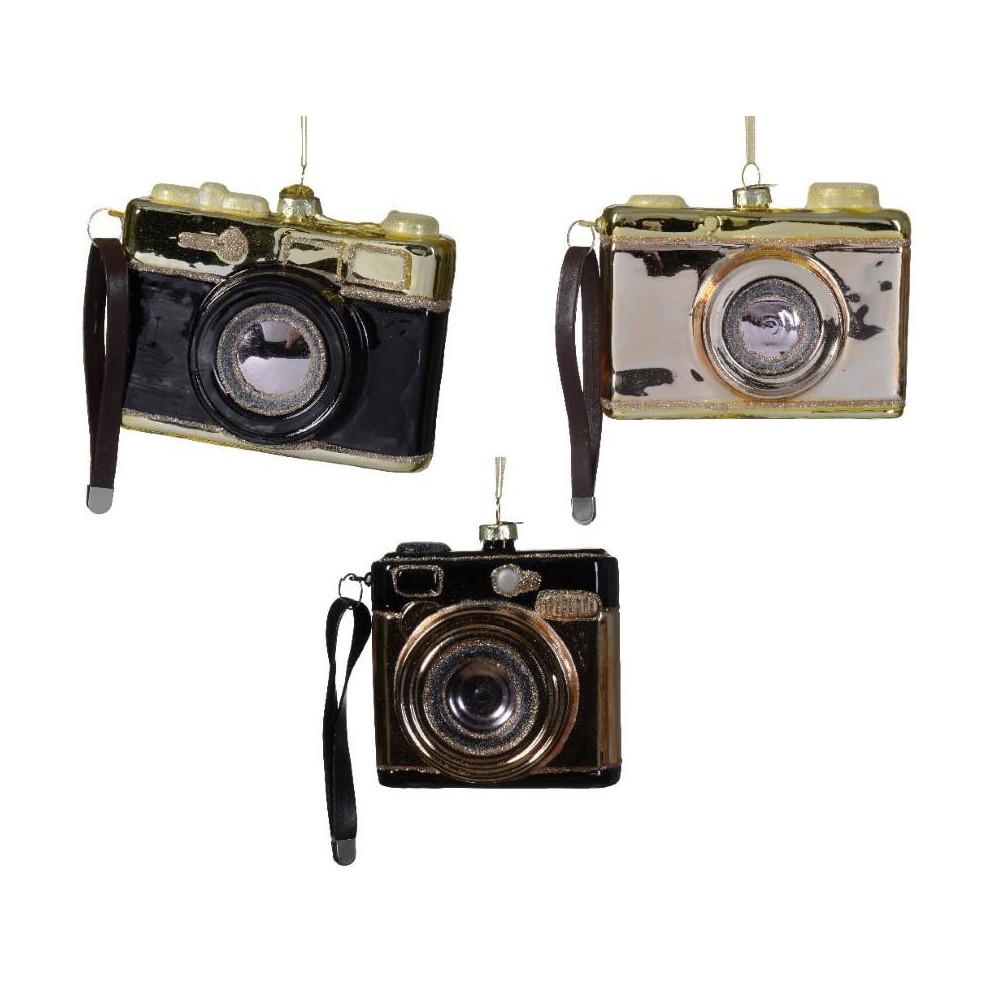 MACCHINA FOTOGRAFICA H.8.7 CM. 3 ASSORTITI VETRO